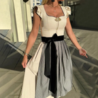 Dam Dirndl-Klänning i Bomullsblandning | Ärmlös Midi-Design | Spetsdetaljer för Oktoberfest, Festivaler & Temaevenemang | Olsson