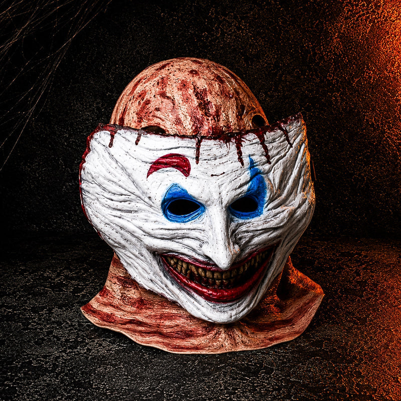 Dubbel Skräckmask i Latex | Avtagbar Ansiktsdel med Skiktad Maskkonstruktion | Halloween Kostym & Temafest | Olsson