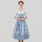 Dam Dirndl-Klänning i Polyester | Figursytt Livstycke & Utsvängd Kjol | Traditionell Festklänning för Oktoberfest | Olsson