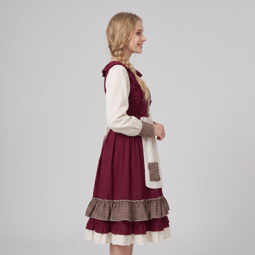 Dam Dirndl Klänning i Polyester - A-Linje Passform och Broderade Detaljer - Traditionell Festklänning för Oktoberfest - Olsson