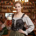 Dam Trachtenklänning i Polyester | Regular Passform & Puffärmar | Traditionellt Inspirerad Folkdräkt för Oktoberfest & Fester | Olsson