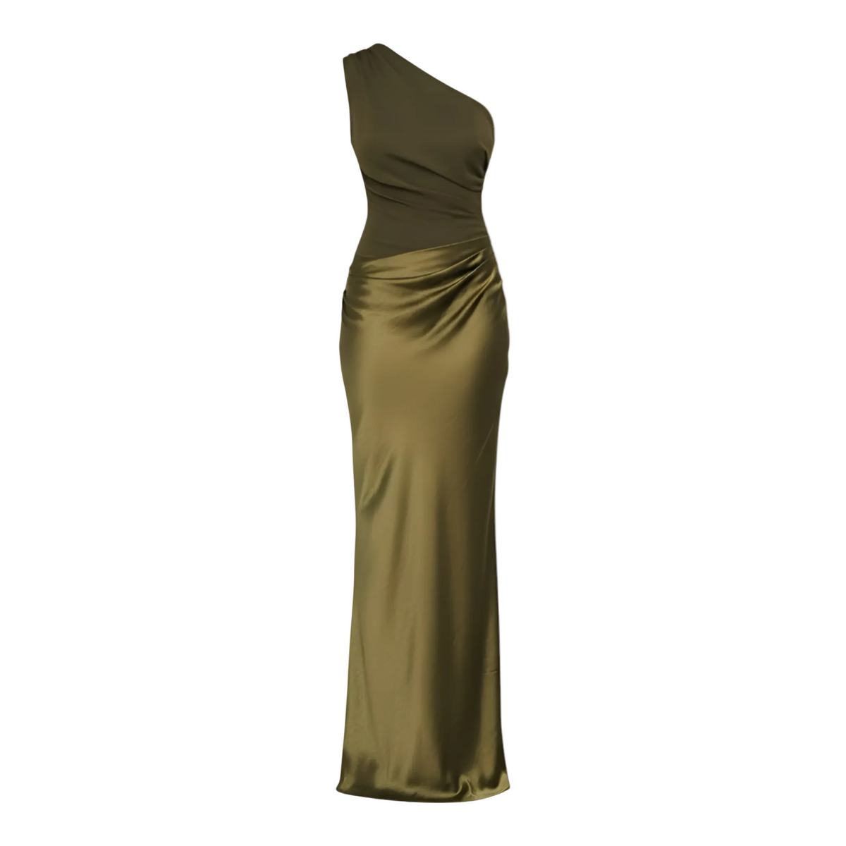 Dam Maxiklänning i Satin | Asymmetrisk Enaxeldesign & Öppen Rygg | Ärmlös Bodycon-Klänning för Fester & Aftonevenemang | Olsson