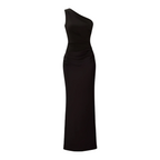 Dam Maxiklänning i Satin | Asymmetrisk Enaxeldesign & Öppen Rygg | Ärmlös Bodycon-Klänning för Fester & Aftonevenemang | Olsson