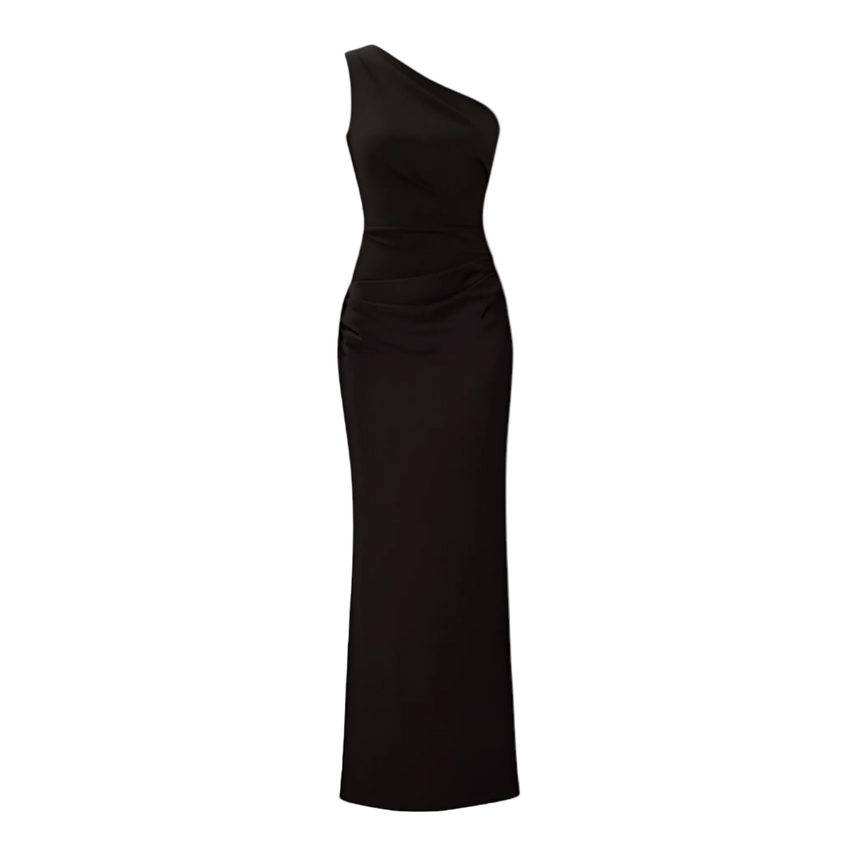 Dam Maxiklänning i Satin | Asymmetrisk Enaxeldesign & Öppen Rygg | Ärmlös Bodycon-Klänning för Fester & Aftonevenemang | Olsson