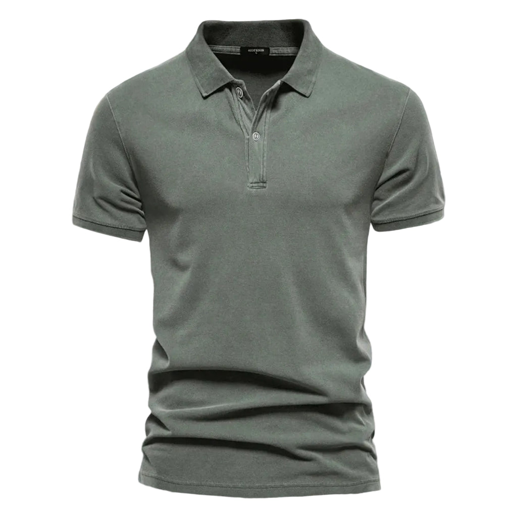 Bomulls Polo Skjorta – Casual Krage Regular Fit Kort Ärm