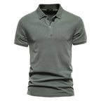 Bomulls Polo Skjorta – Casual Krage Regular Fit Kort Ärm
