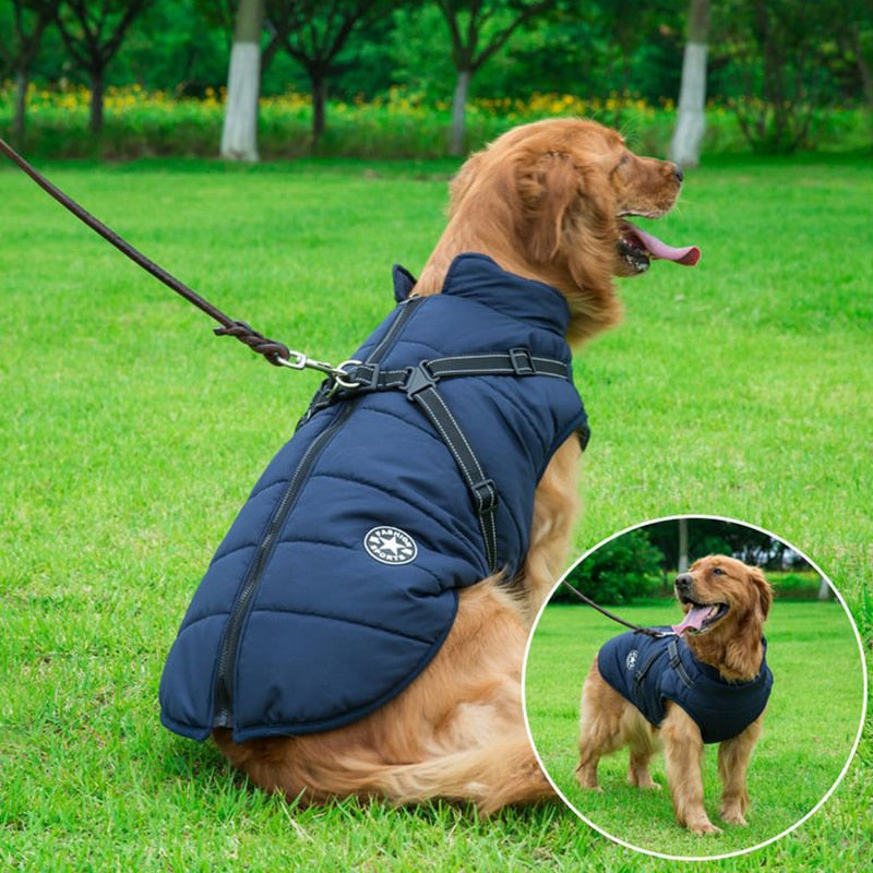 Justerbar Vattentät Hundjacka | Reflekterande Hundtäcke med Varmt Foder | Väderskydd för Vardagspromenader | Olsson
