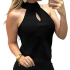 Ärmlös Träningstopp i Nylon och Spandex - Asymmetrisk Hals med Slim Passform - Tank Top för Träning och Vardag - Olsson