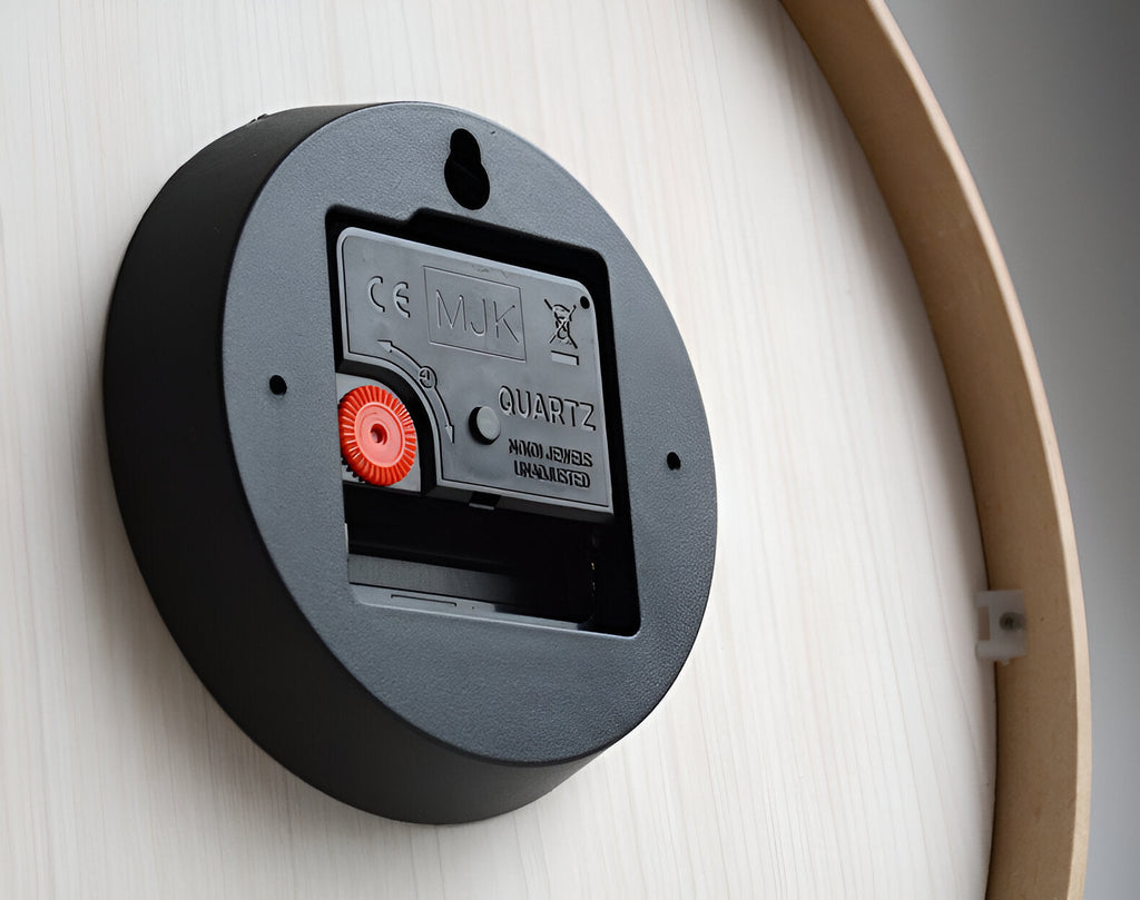 EleQuartz Klocka | Rund Väggklocka - Nordisk Trä Väggklocka