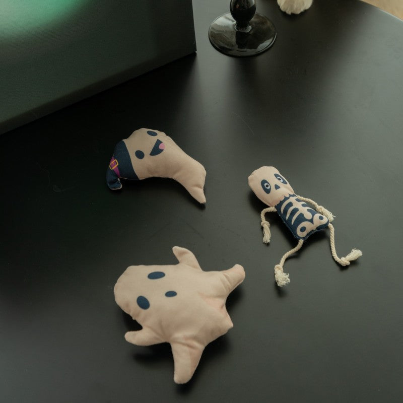 Halloween Kattleksak med Kattmynta | Skalleformad Plyschdesign | Interaktiv Leksak för Inomhuslek & Säsongsbruk | Olsson