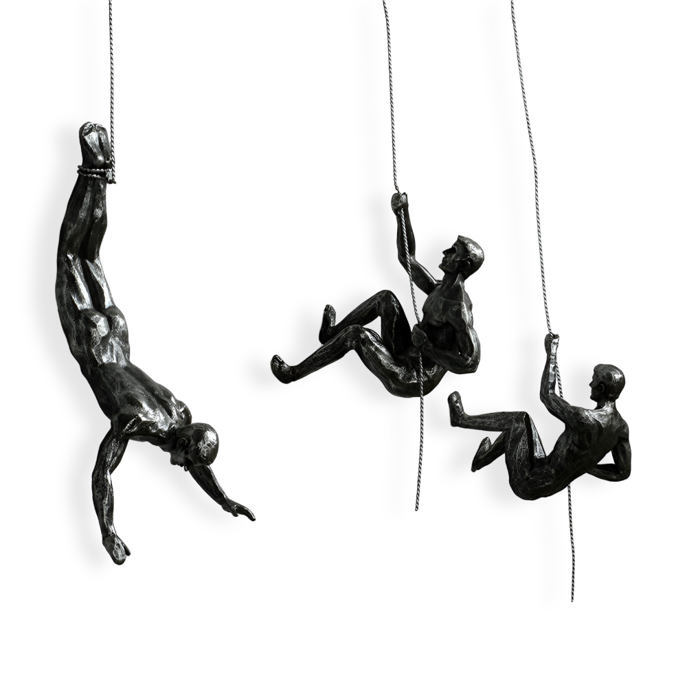 Kreativt Väggkonst Set | Klättrande Man Dekor Ornament för Unik Inredningsestetik