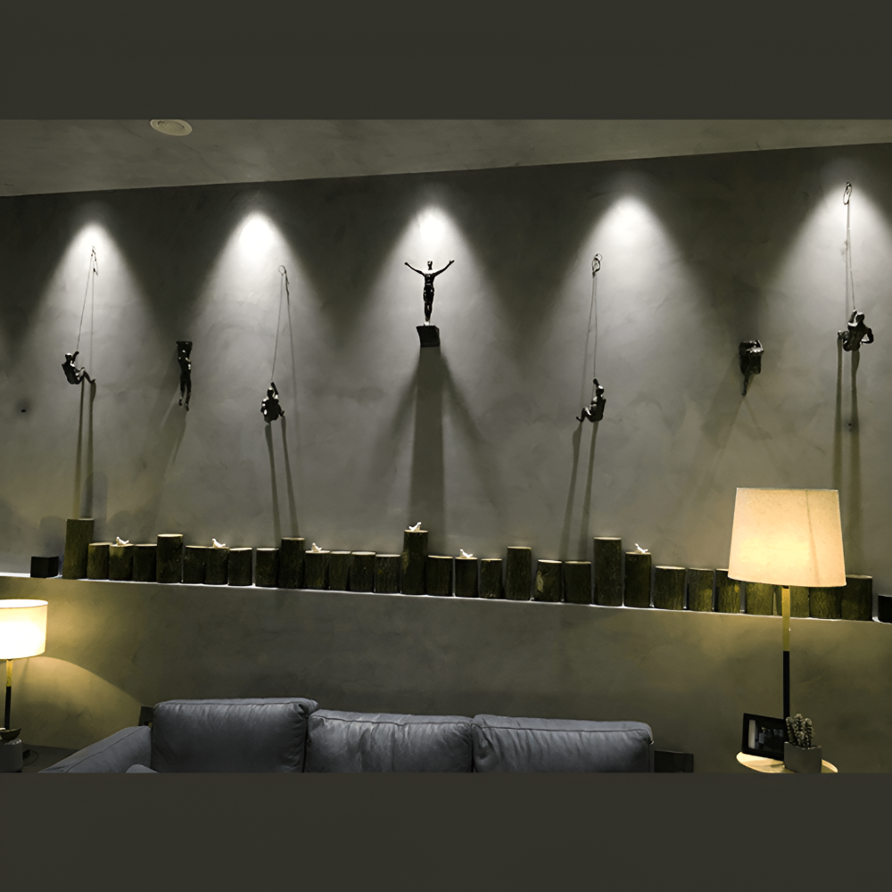 Kreativt Väggkonst Set | Klättrande Man Dekor Ornament för Unik Inredningsestetik