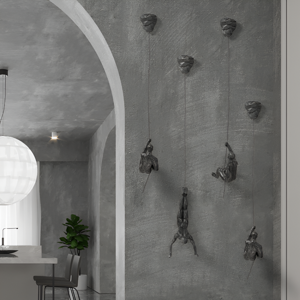 Kreativt Väggkonst Set | Klättrande Man Dekor Ornament för Unik Inredningsestetik