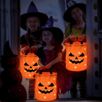 Halloween Pumpakorg i PVC | Hopfällbar Trick-or-Treat Korg med LED-Belysning | Godiskorg för Halloweenaktiviteter | Olsson