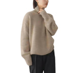 Damstickad Tröja i Ull | Rullkrage & Ribbade Detaljer | Långärmad Pullover för Höst- & Vinterlager | Olsson