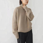 Damstickad Tröja i Ull | Rullkrage & Ribbade Detaljer | Långärmad Pullover för Höst- & Vinterlager | Olsson