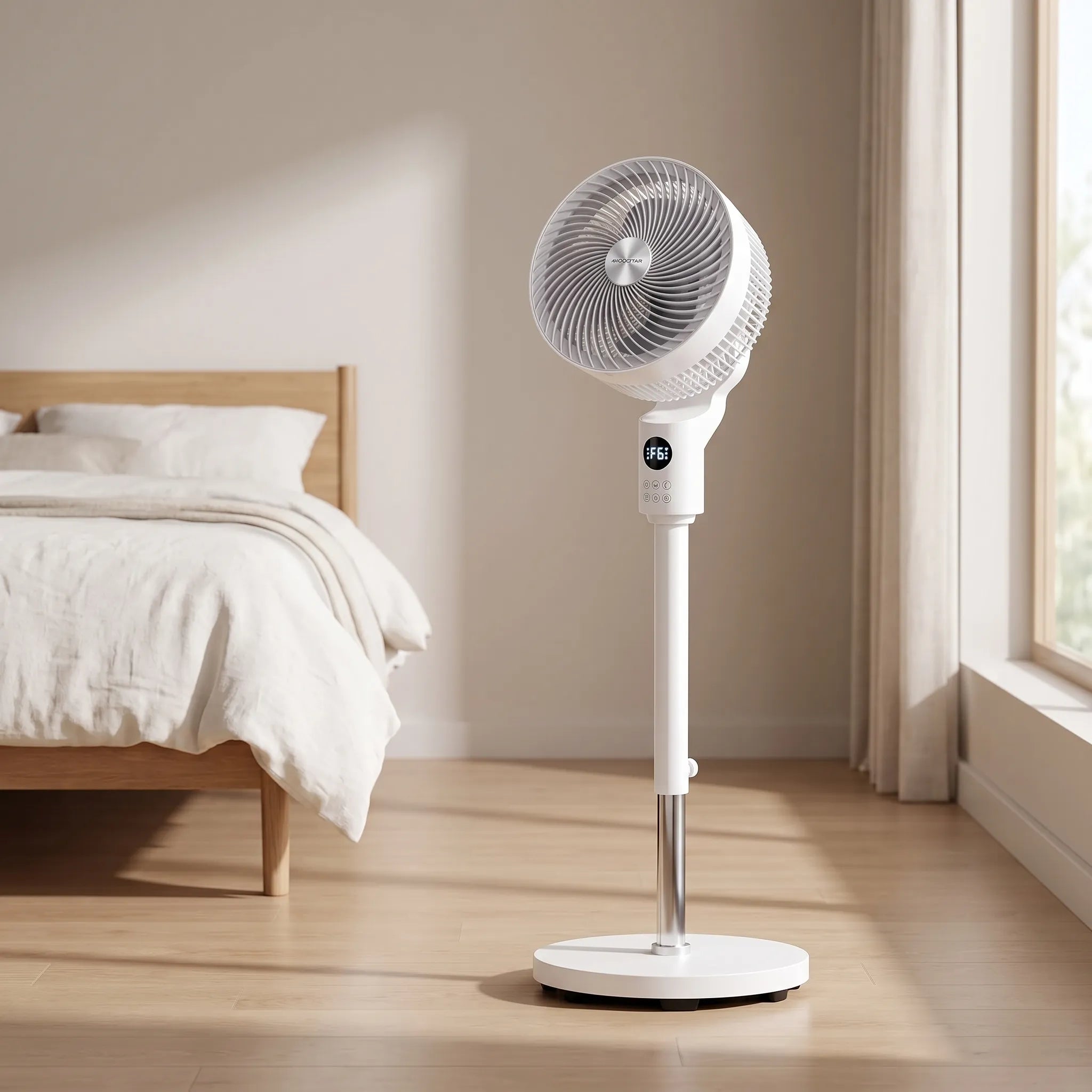 Ståvifta - Justerbar ABS-vifta med 3D-oscillation och fjärrkontroll