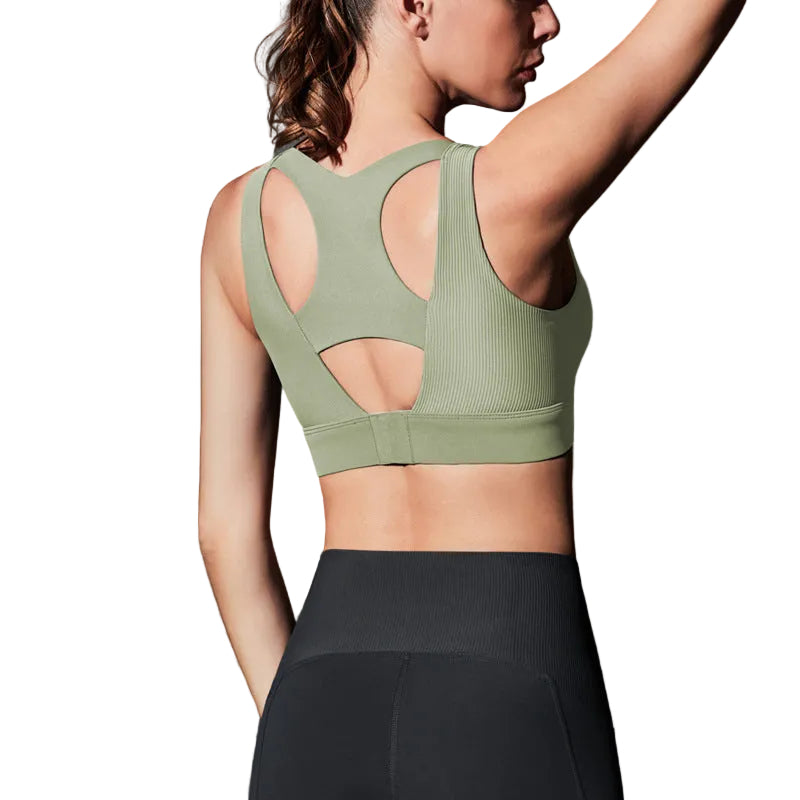 Square Neck Sport-BH - Stretch Träningstopp Med Stöd