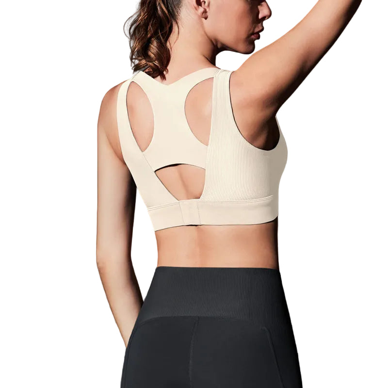 Square Neck Sport-BH - Stretch Träningstopp Med Stöd