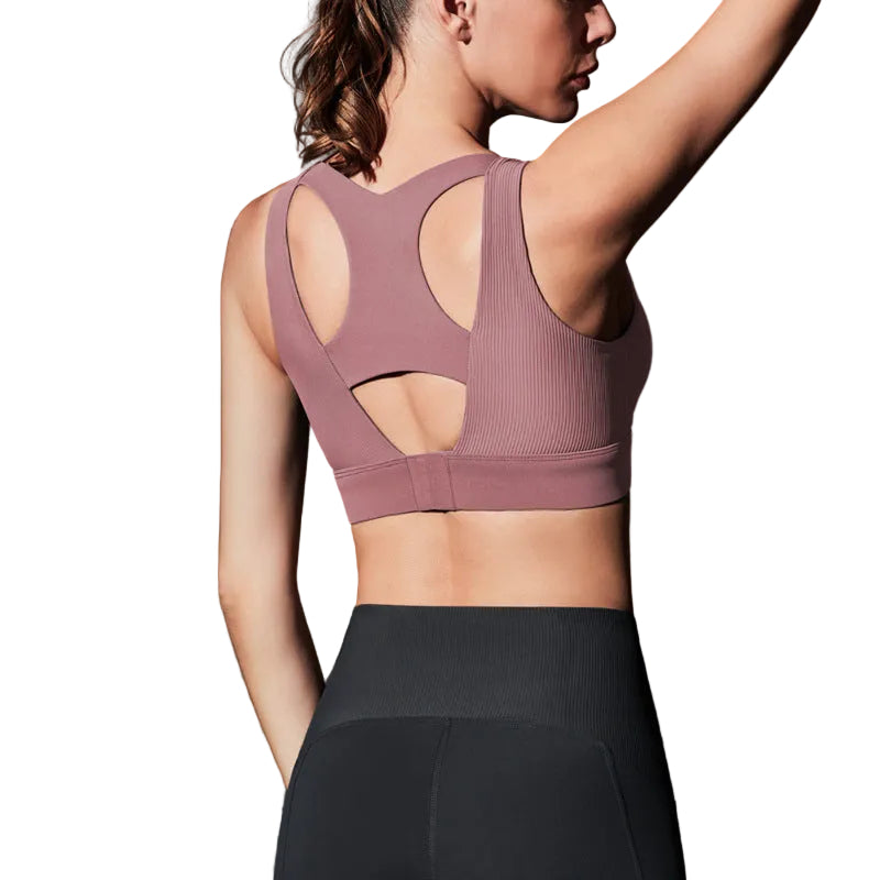 Square Neck Sport-BH - Stretch Träningstopp Med Stöd