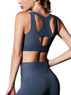 Sport-BH i Nylon och Spandex - Fyrkantig Halsringning med Hög Stödnivå - Stretch Träningstopp för Yoga och Träning - Olsson