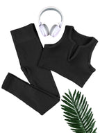 Högmidjade Leggings – Enfärgade Hellånga Träningsbyxor