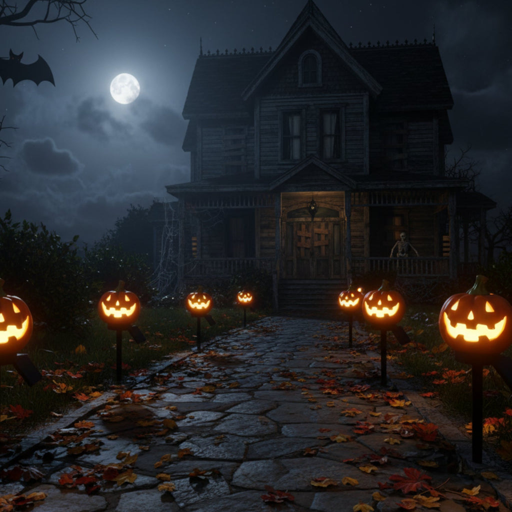 Solcellsdrivna Pumpalampor | 3D Halloween-Design & Markspett | Utomhusdekoration för Trädgård, Infart & Entré | Olsson