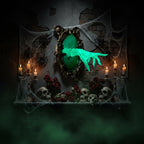 Halloween Spökhand Väggdekoration | Harpikskonstruktion & Upphängningskrok | Neongrön Skräckdekoration för Temauppsättningar | Olsson