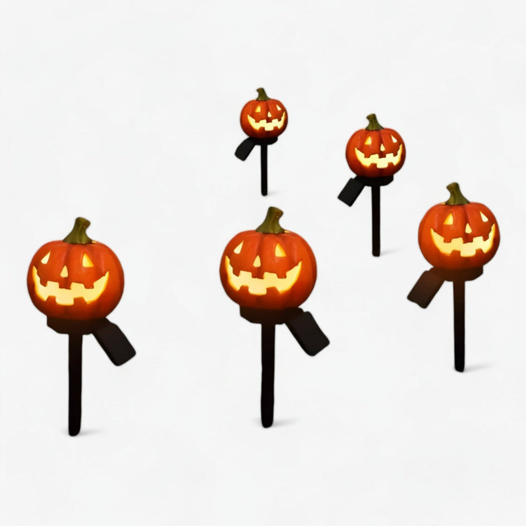 Solcellsdrivna Pumpalampor | 3D Halloween-Design & Markspett | Utomhusdekoration för Trädgård, Infart & Entré | Olsson