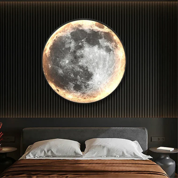 Lunara | LED Vägglampa för Säng med Måne Design
