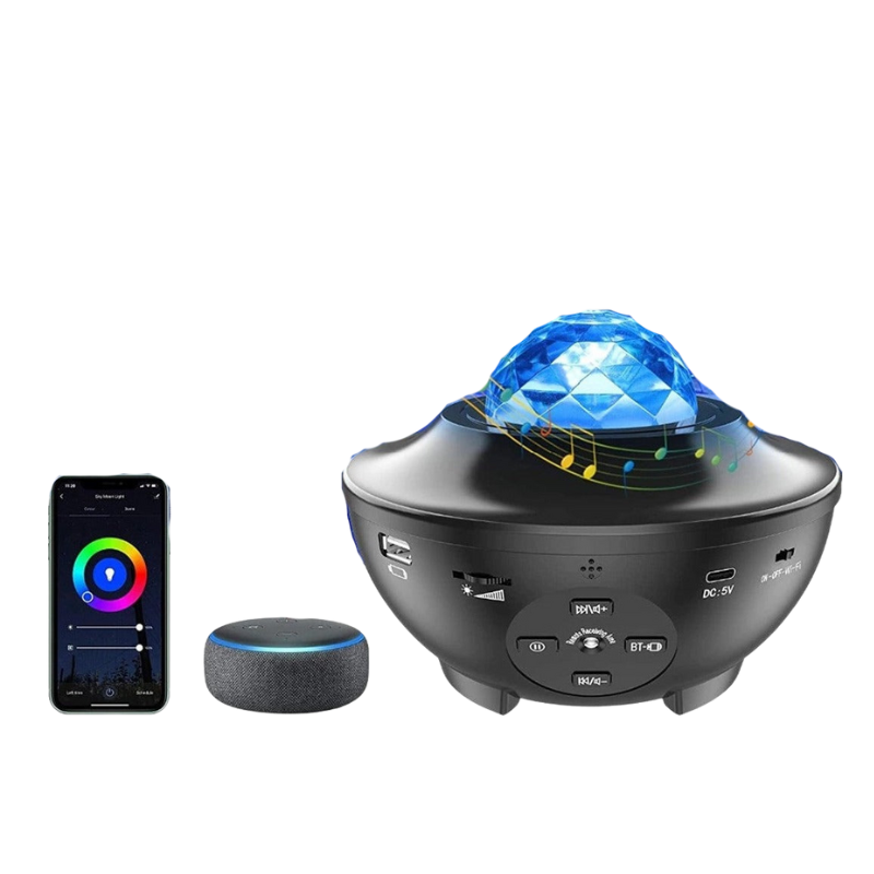 Starsky | Galaxie Projektor 2.0 med WiFi – Magisk stjärnhimmel-belysning för sovrum & vardagsrum