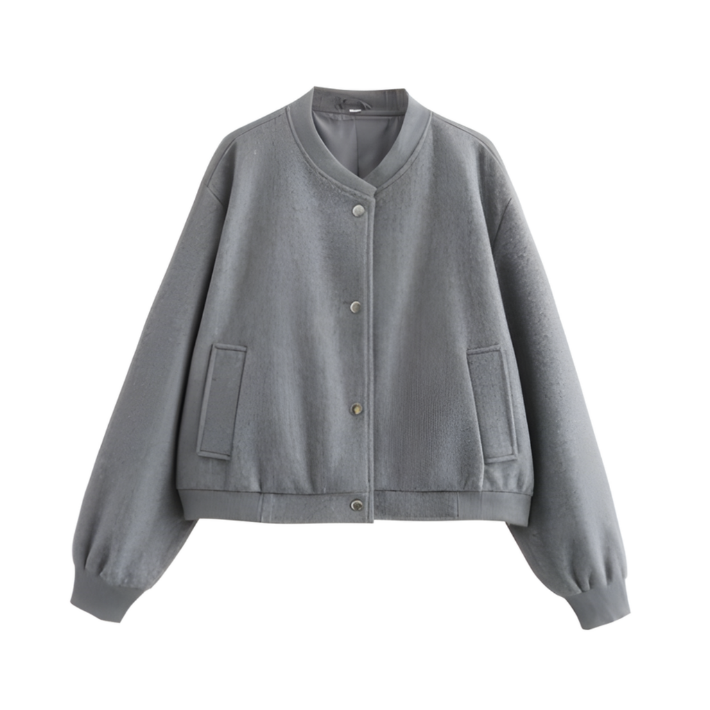 Reversibel Parkas Jacka – Enfärgad Jacka Med Ståkrage
