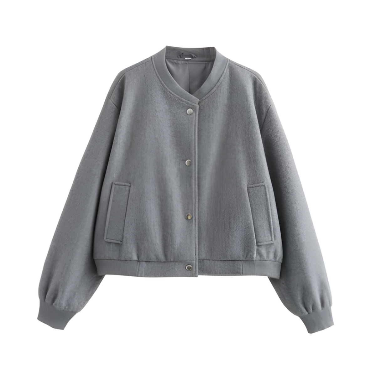 Reversibel Parkas Jacka – Enfärgad Jacka Med Ståkrage