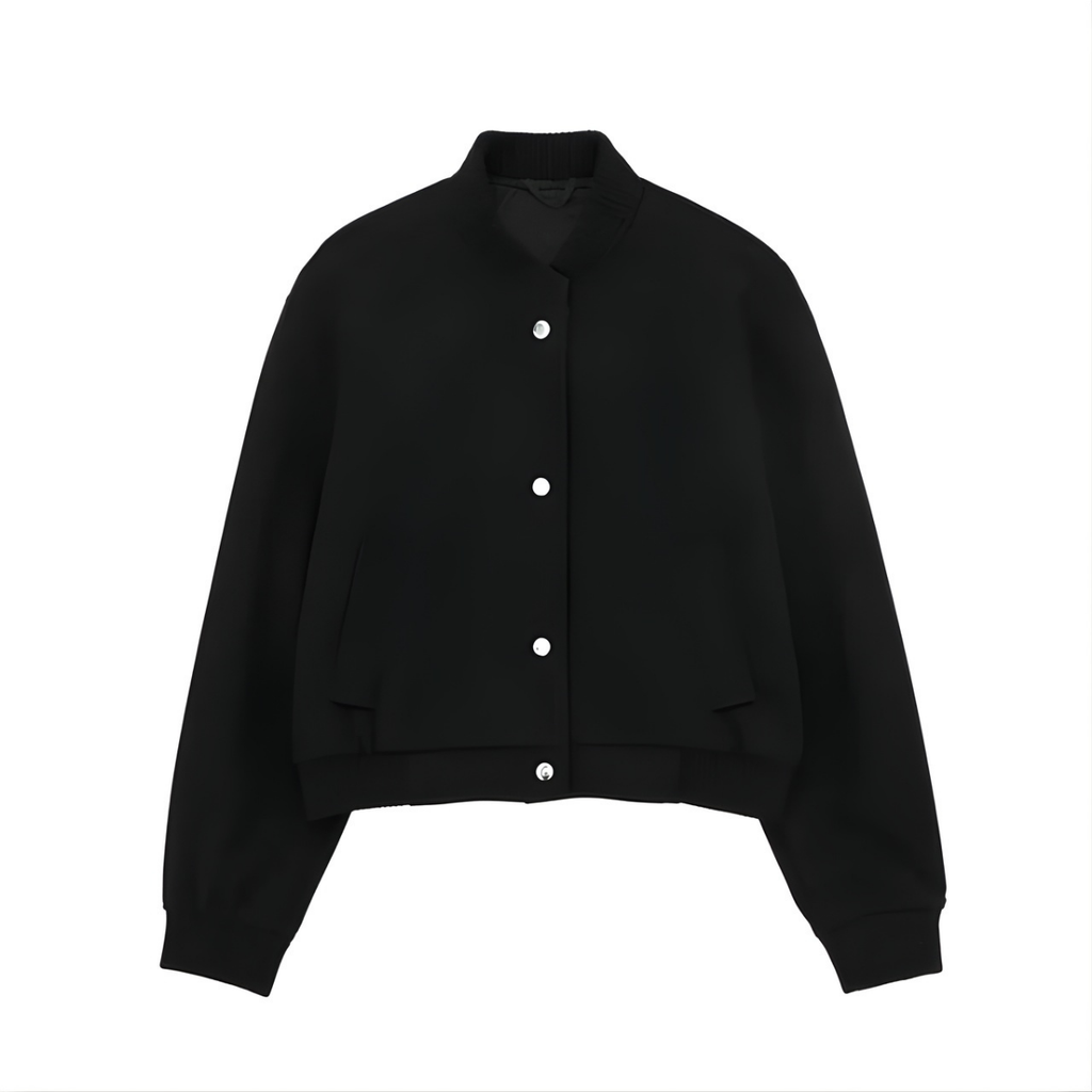 Reversibel Parkas Jacka – Enfärgad Jacka Med Ståkrage