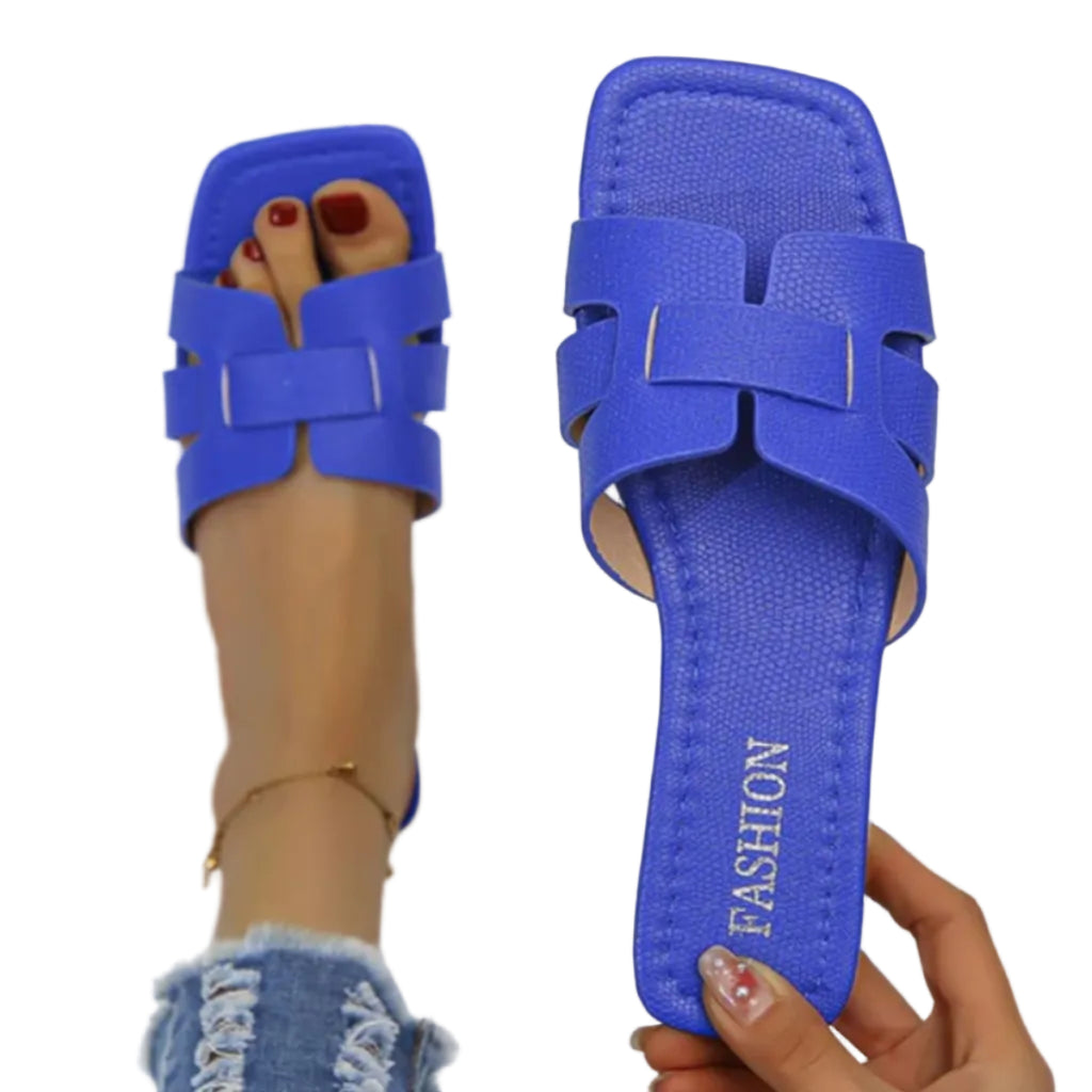 Fyrkantiga PU Mules – Slip-On Sandaler För Vardag