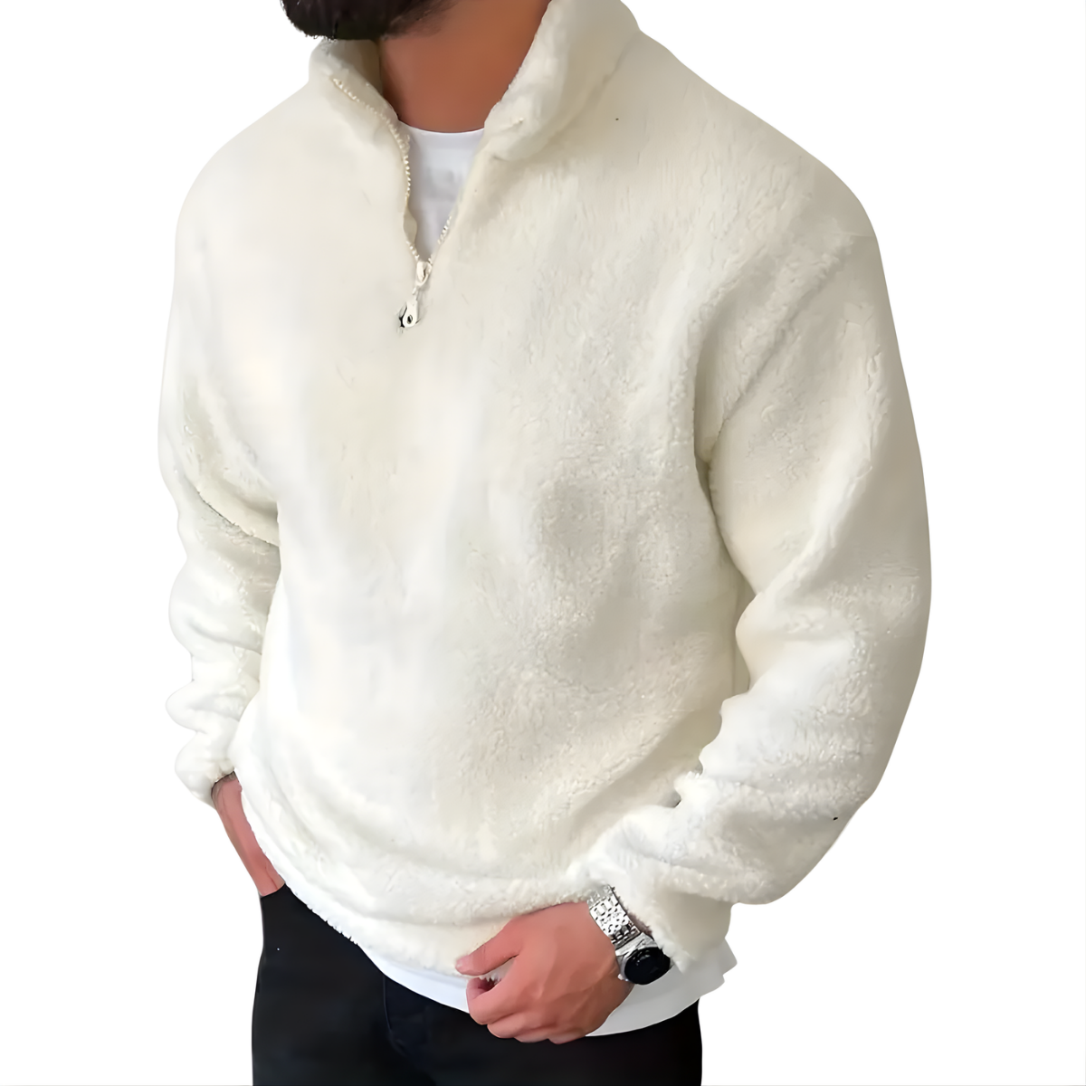 V-Ringad Stickad Pullover – Långärmad Tröja Med Lös Passform