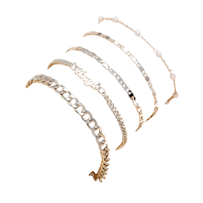 Armband Set Med Ögonmönster – Guldfärgad Smyckesset För Vardag