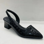 Slingback Skor Med Spetsig Tå – Kitten Heel Skor Med Elastiskt Band
