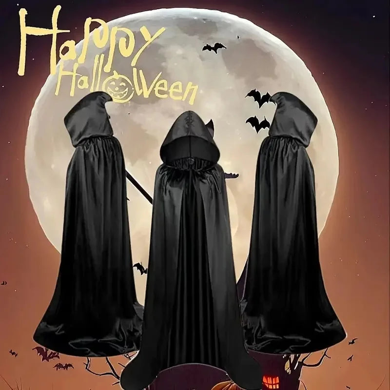 Halloweenkappa med Huva i Polyester och Bomull | Fullängds Lätt Cape med Integrerad Huva | Cosplay & Temafester | Olsson