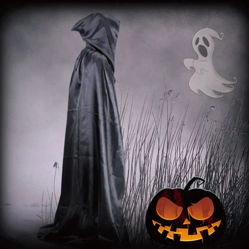Halloweenkappa med Huva i Polyester och Bomull | Fullängds Lätt Cape med Integrerad Huva | Cosplay & Temafester | Olsson