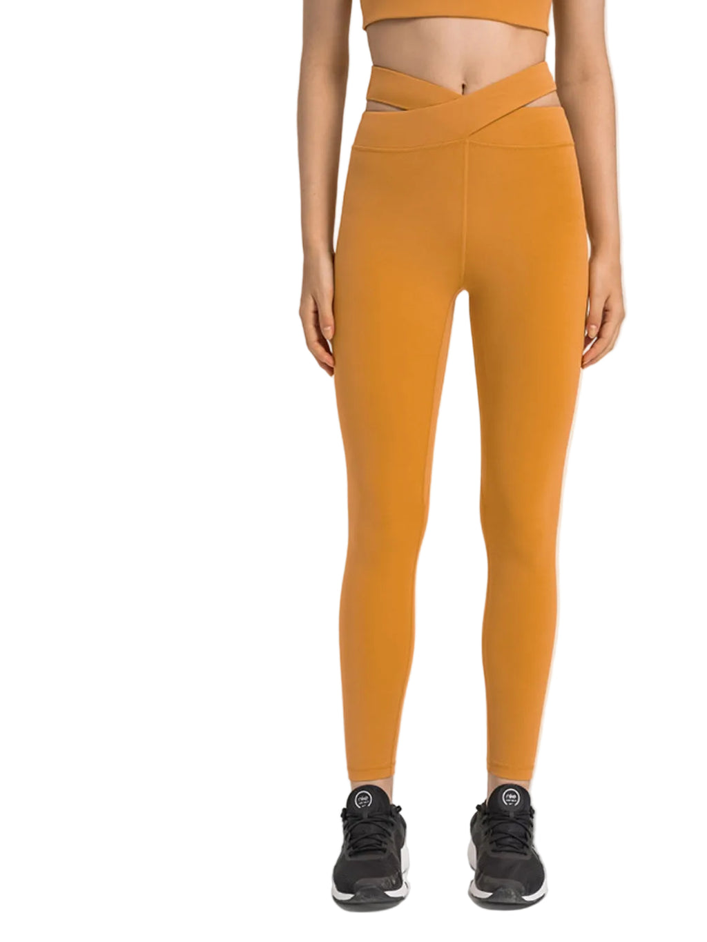 V-Formad Midja Yogaleggings - Stretchiga Hellånga Träningsbyxor