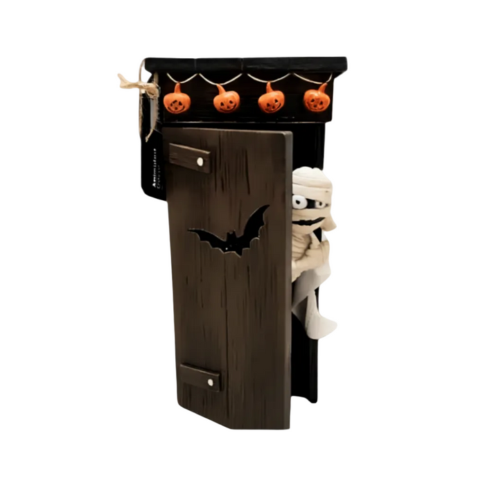 Animerad Mumiedekoration i Plast | Rörlig Halloweenfigur med Ljudeffekter | För Fest & Säsongsdekoration | Olsson
