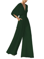 Högmidjad Vid Jumpsuit - Enfärgad Chiffong Hellång Sommaroverall