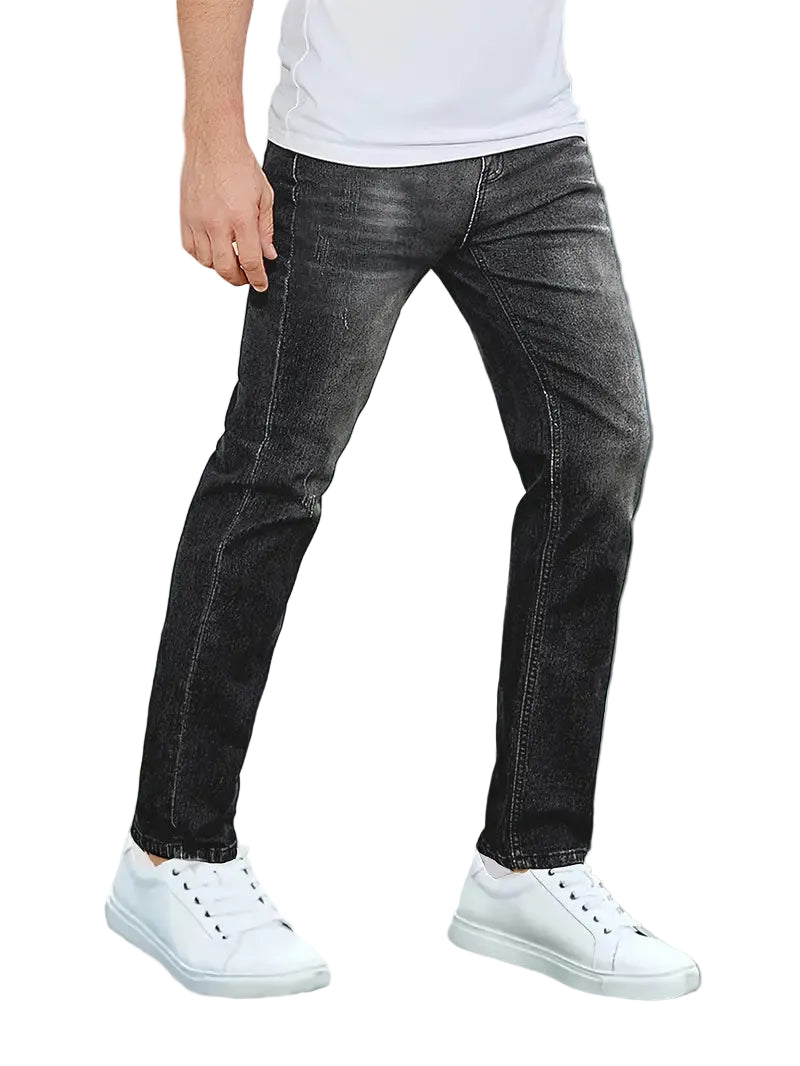 Midjemodell Straight Jeans - Tvättade Casual Denim