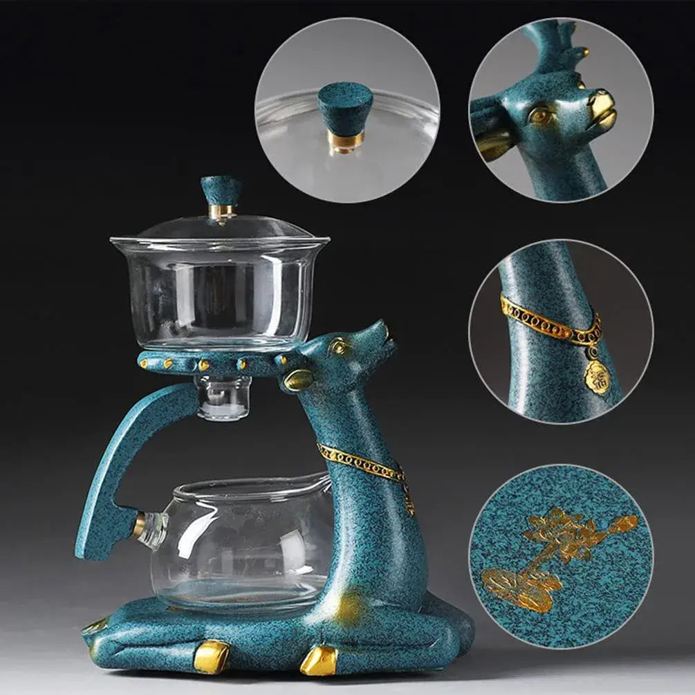 Glas Kaffeochté Set – Blå Hjortform Klassisk 200 ml Dryckesservis