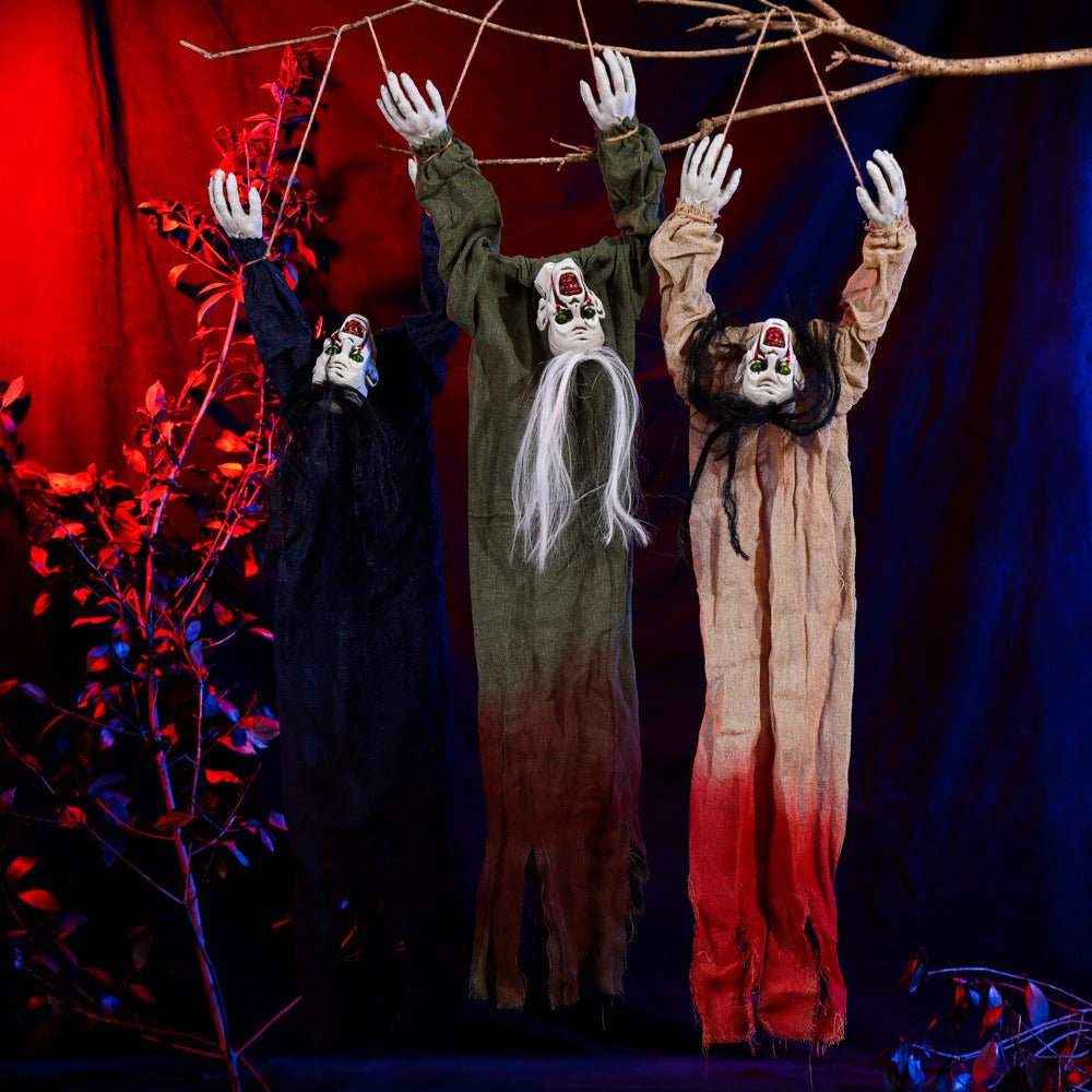 Hängande Spökdekoration i Tyg | Spökornament med Långt Hår och Upphängningsdesign | Halloween Inomhus & Utomhus | Olsson