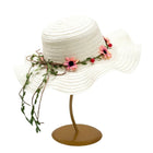 Stråhatt i Raffia – Solhatt Med Blommig Kant Och Band