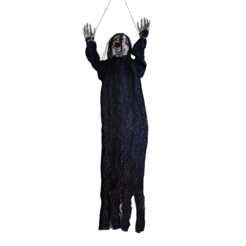 Hängande Spökdekoration i Tyg | Spökornament med Långt Hår och Upphängningsdesign | Halloween Inomhus & Utomhus | Olsson