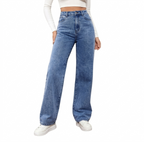 Vida Jeans Denim - Midjemodell Hellånga Avslappnad Byxor