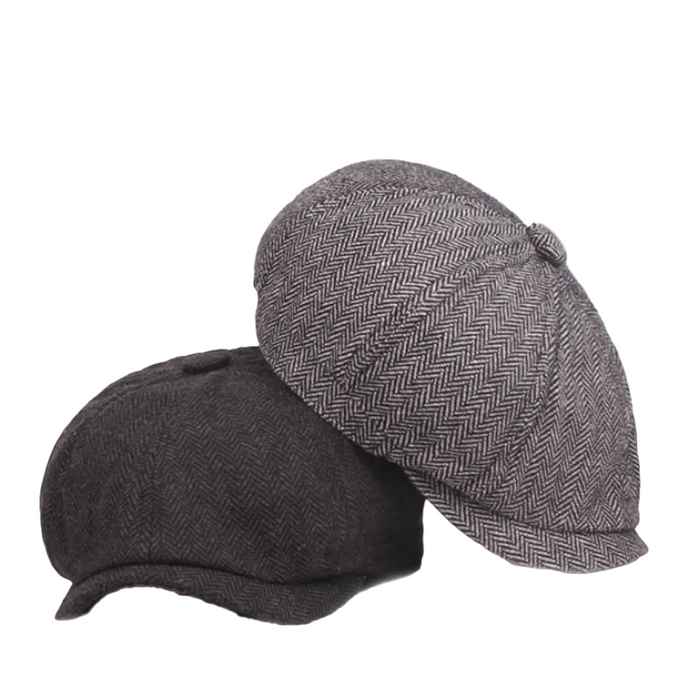 Rutig Newsboy Keps – Klassisk Unisex Mössa 56–58 cm